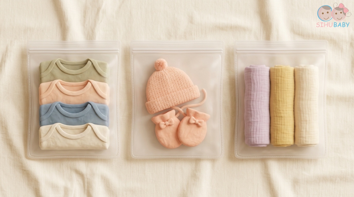 danh sách đồ sơ sinh cần mua tối giản - Túi zip đồ dùng sơ sinh thiết yếu
