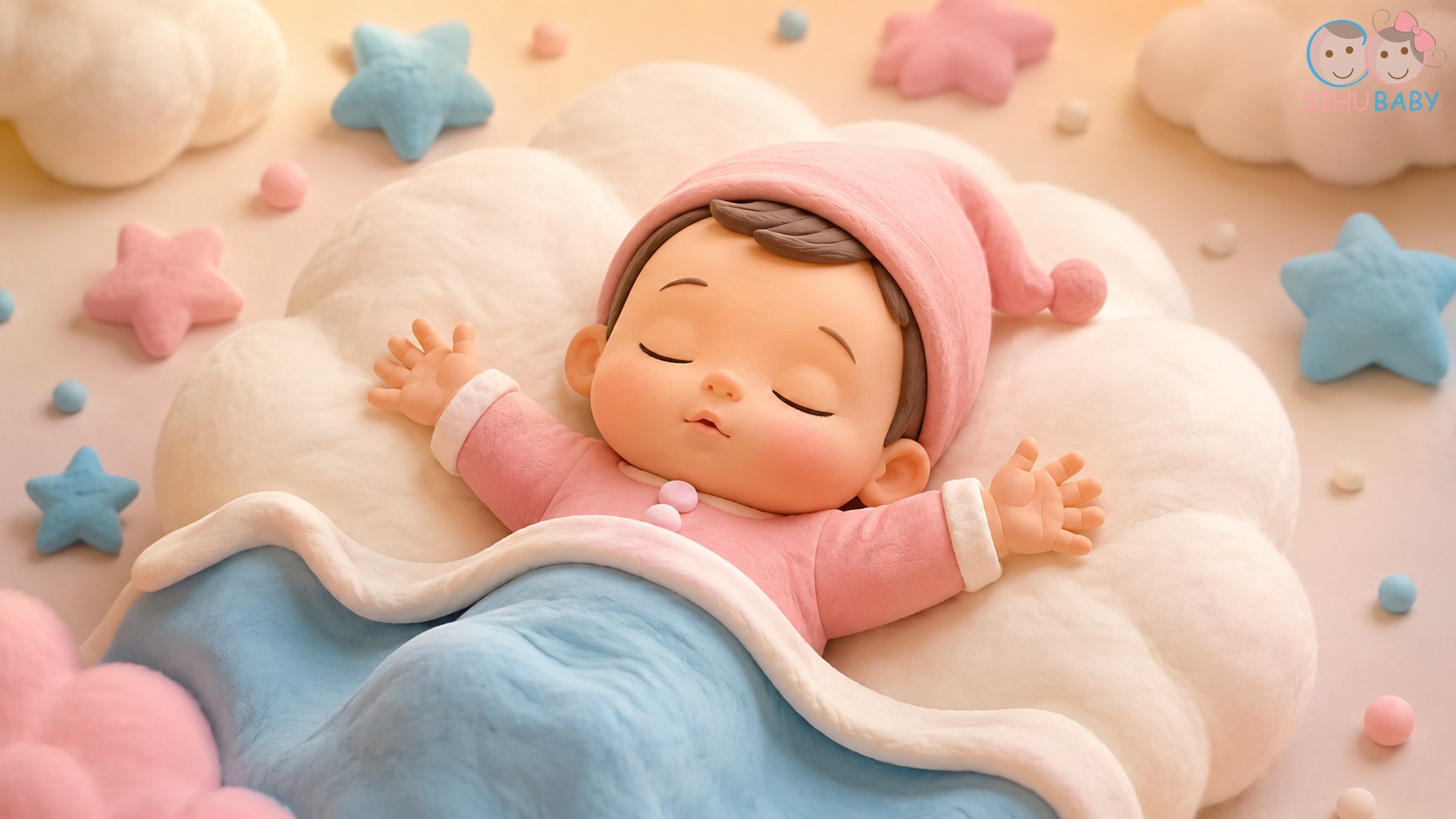 vì sao trẻ sơ sinh hay giật mình moro - Minh họa phản xạ giật mình xòe tay tự nhiên ở bé