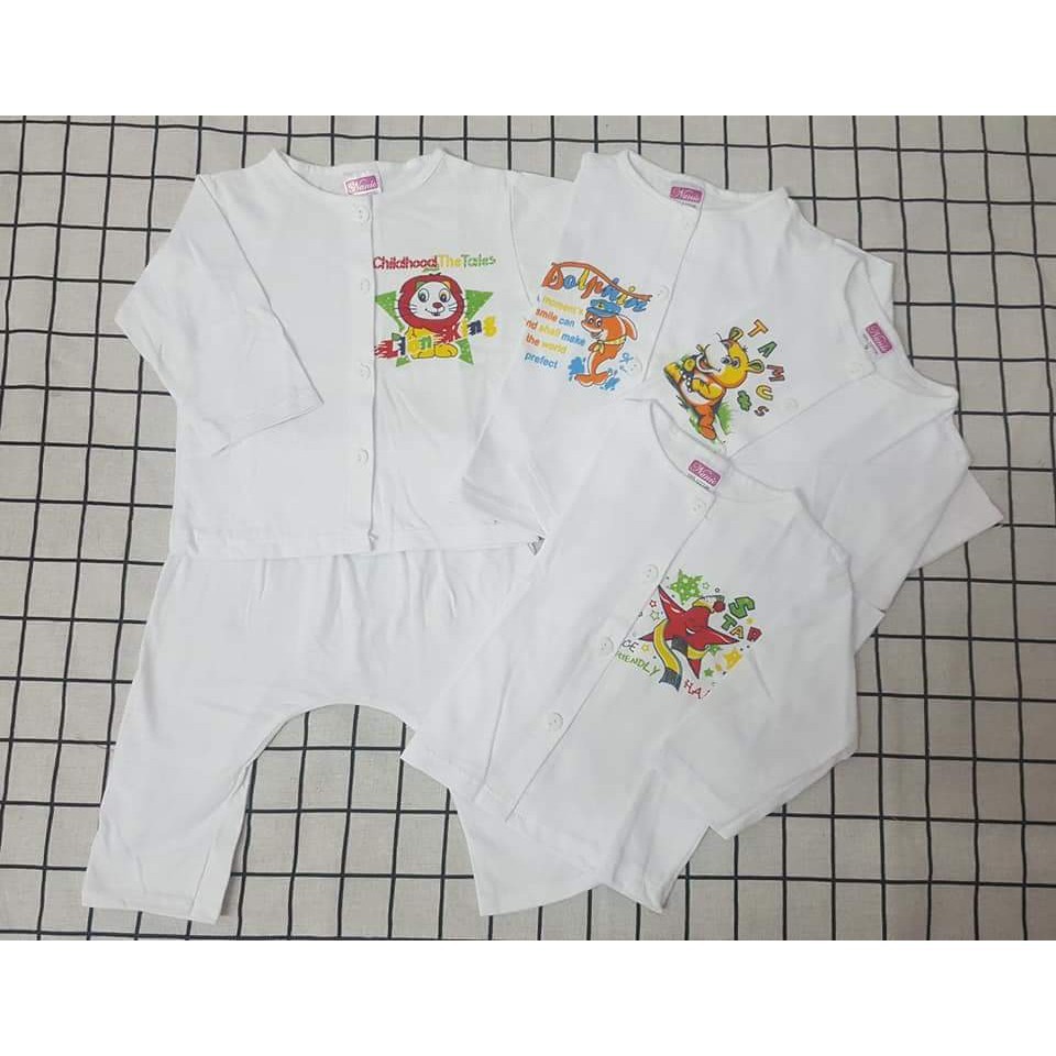 Combo 5 Set Quần Áo Sơ Sinh Dài Tay Giá 199K