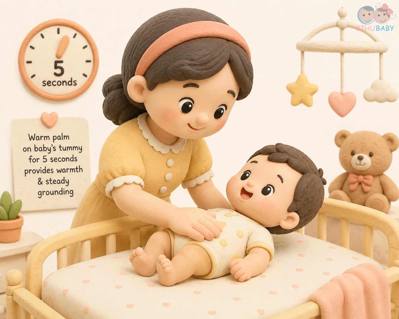 cách hạ bé xuống giường không giật mình - quy trình 4 bước đặt bé xuống đệm
