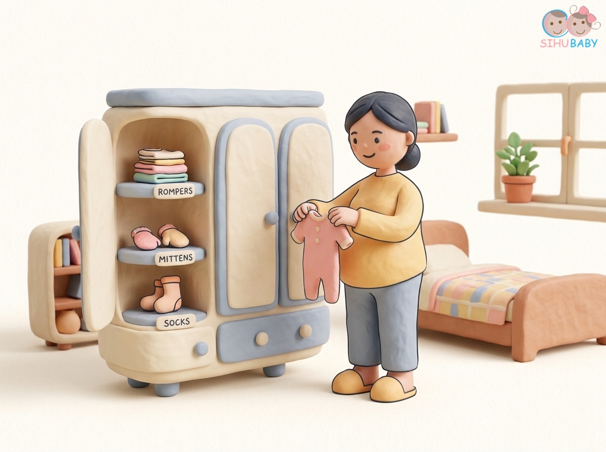 hội chứng làm tổ nesting instinct - Mẹ bầu 3 tháng cuối phân loại quần áo sơ sinh