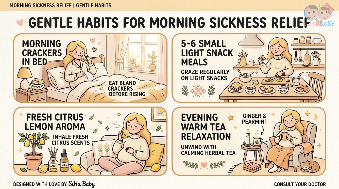 mẹo vượt qua ốm nghén 3 tháng đầu - infographic nhịp sinh hoạt