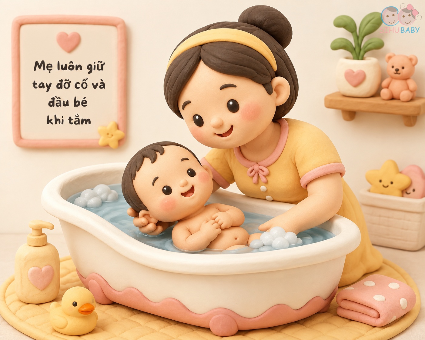 phản xạ lặn ở trẻ sơ sinh - Mẹ tắm cho bé an toàn và quy tắc giám sát
