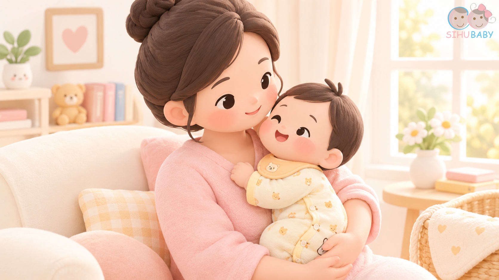 phản xạ tìm kiếm rooting reflex - Áo sơ sinh cài lệch và yếm dãi sợi tre