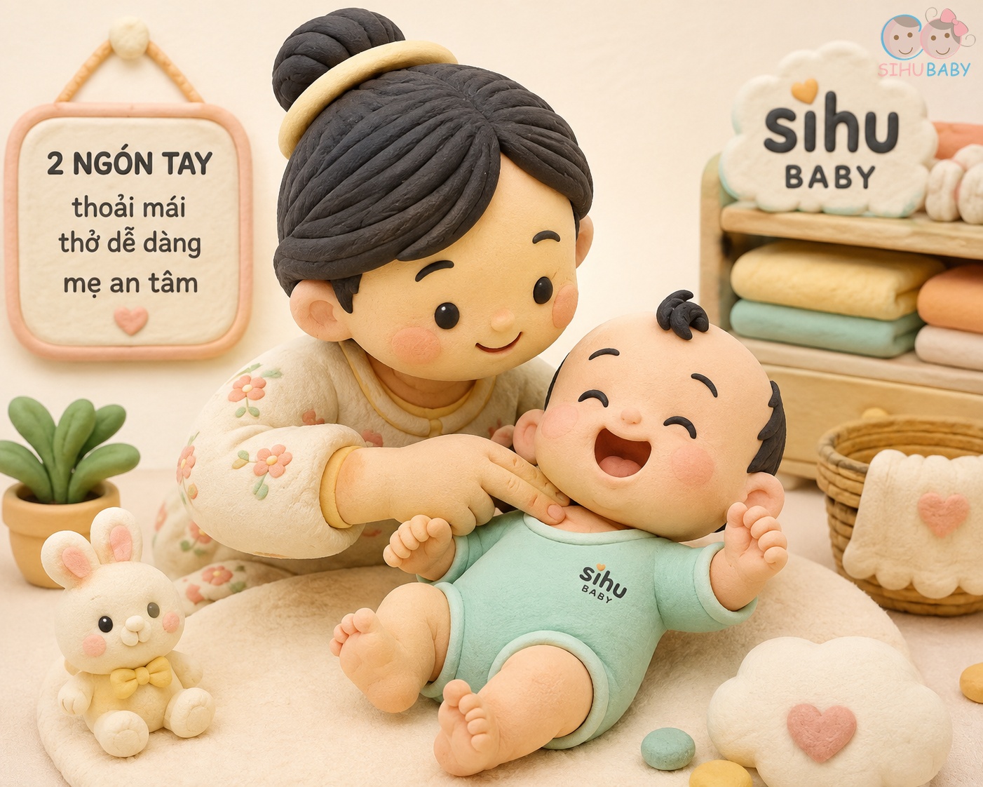 quy tắc 2 ngón tay kiểm tra quần áo bé - mẹ kiểm tra cổ áo và gáy cho bé