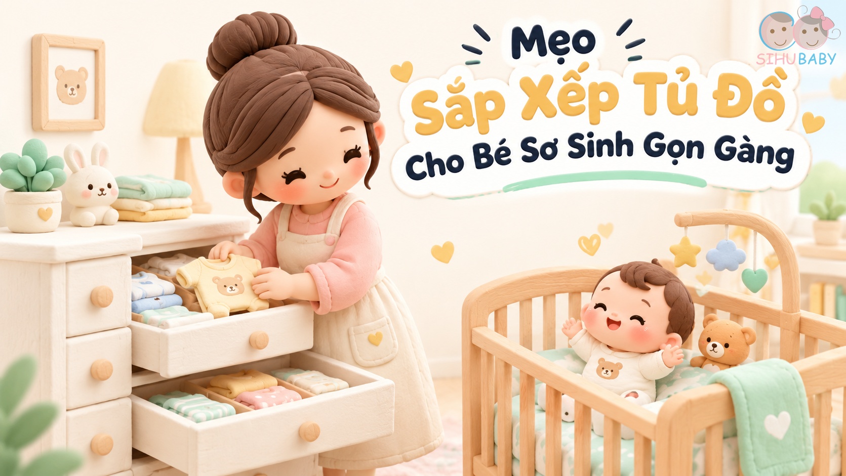Mẹo Sắp Xếp Tủ Đồ Cho Bé Sơ Sinh Gọn Gàng Chuẩn KonMari