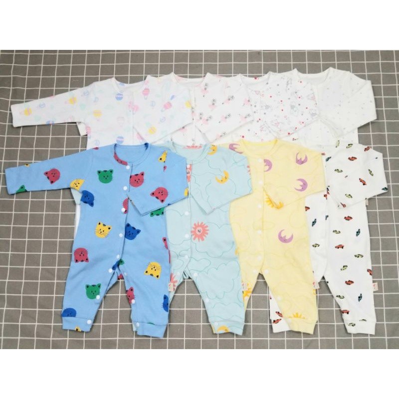 Đồ Dài Tay Dài Chân Liền Thân Cotton Hữu Cơ Mềm Mại, Thoải Mái Cho Bé Từ 3 Đến 10 Ký