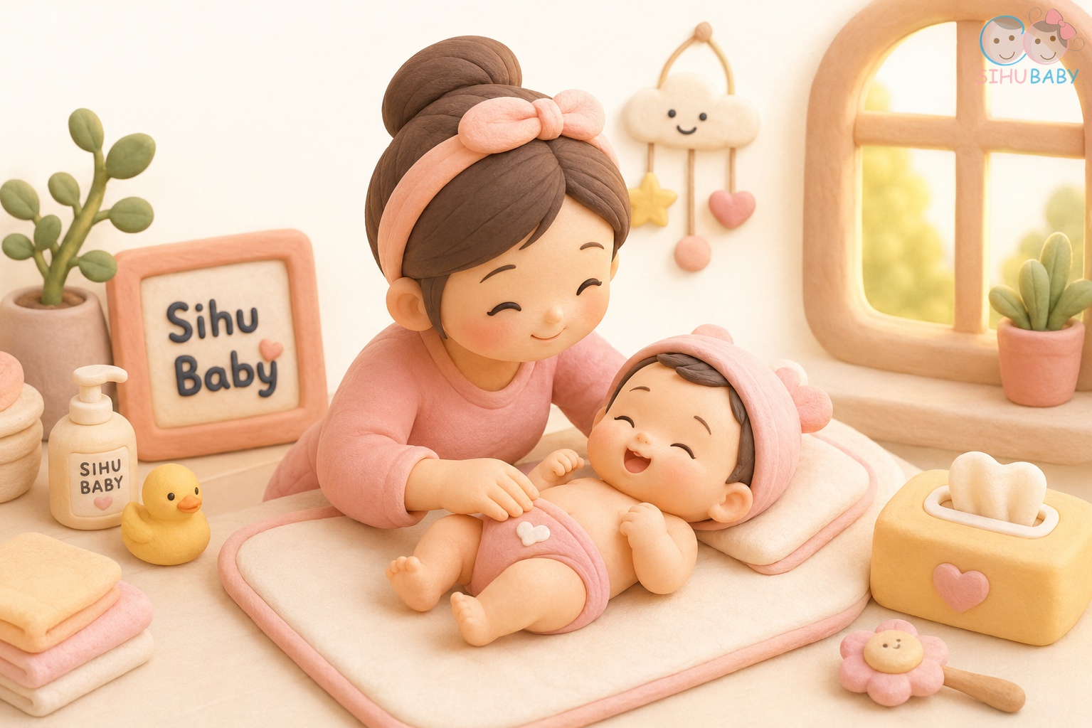 sự thật về rụng tóc vành khăn - mẹ âu yếm chăm sóc gáy và da đầu bé