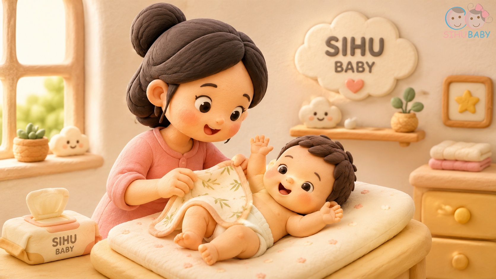 tại sao trẻ sơ sinh hay hắt hơi - mẹ chăm sóc vệ sinh mũi dịu dàng cho bé