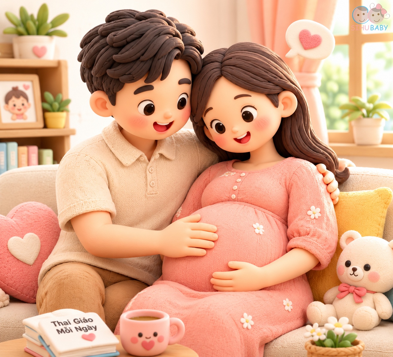 thai giáo 3 tháng giữa nhẹ nhàng - ba mẹ trò chuyện cùng con yêu