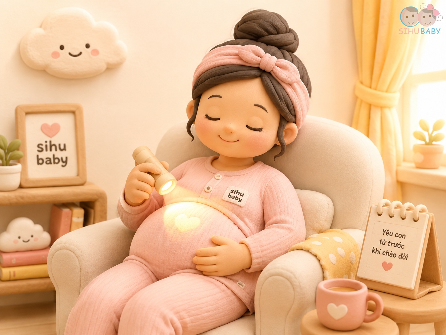 thai nhi có nhìn thấy ánh sáng không - mẹ bầu thai giáo ánh sáng dịu dàng