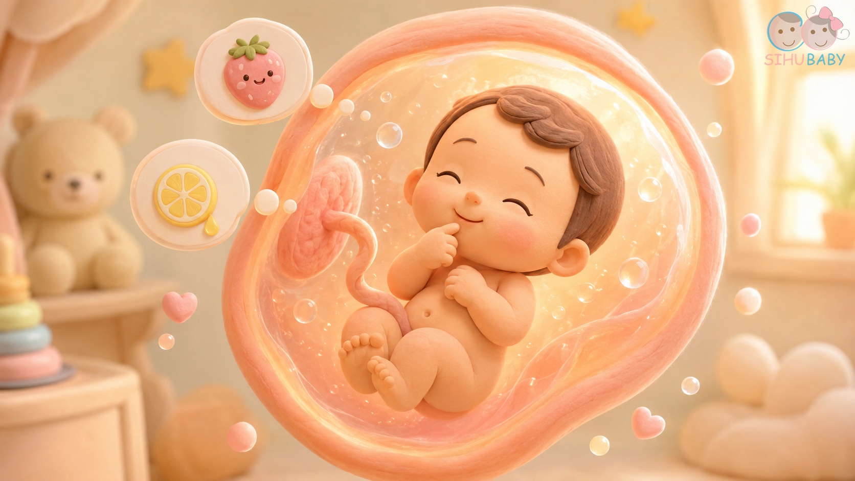 thai nhi nếm vị thức ăn nước ối - bé nuốt nước ối và cảm nhận vị giác