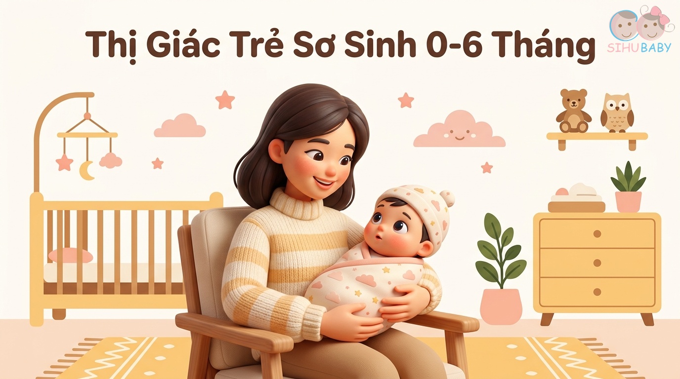 Thị Giác Trẻ Sơ Sinh 0-6 Tháng: Cột Mốc Phát Triển & Mẹo Cho Mẹ