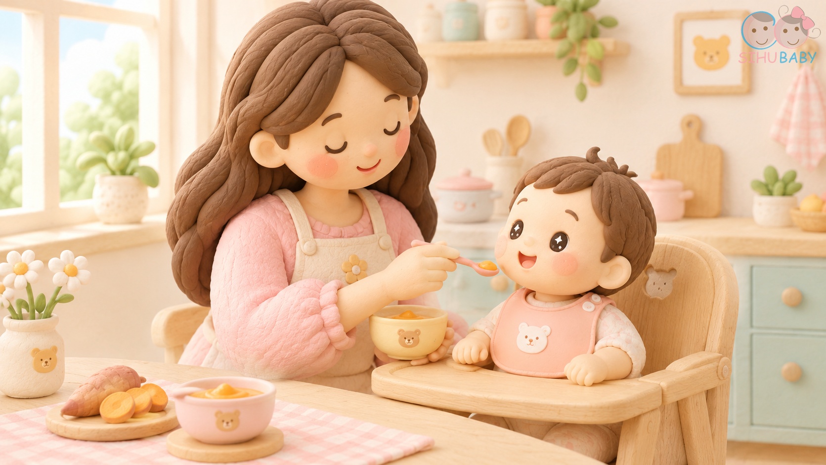 cột mốc bé 6 tháng - bé hào hứng ăn dặm bữa đầu cùng mẹ