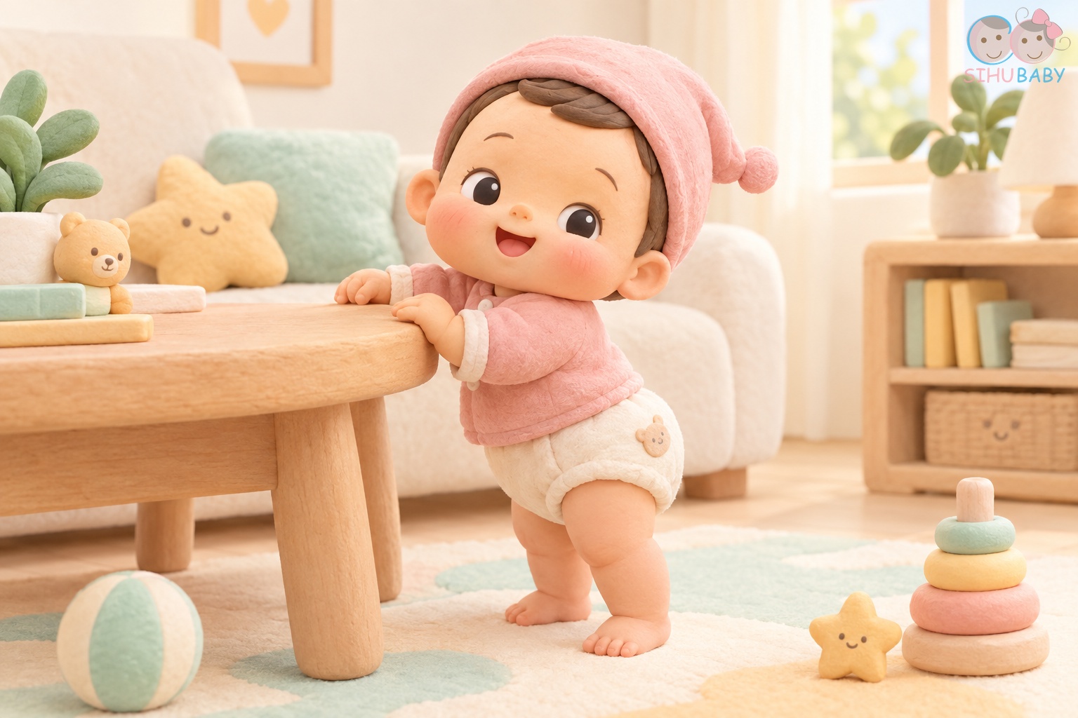 trẻ 9 tháng biết làm gì - bé bò thoăn thoắt và tập vịn đứng kéo người dậy