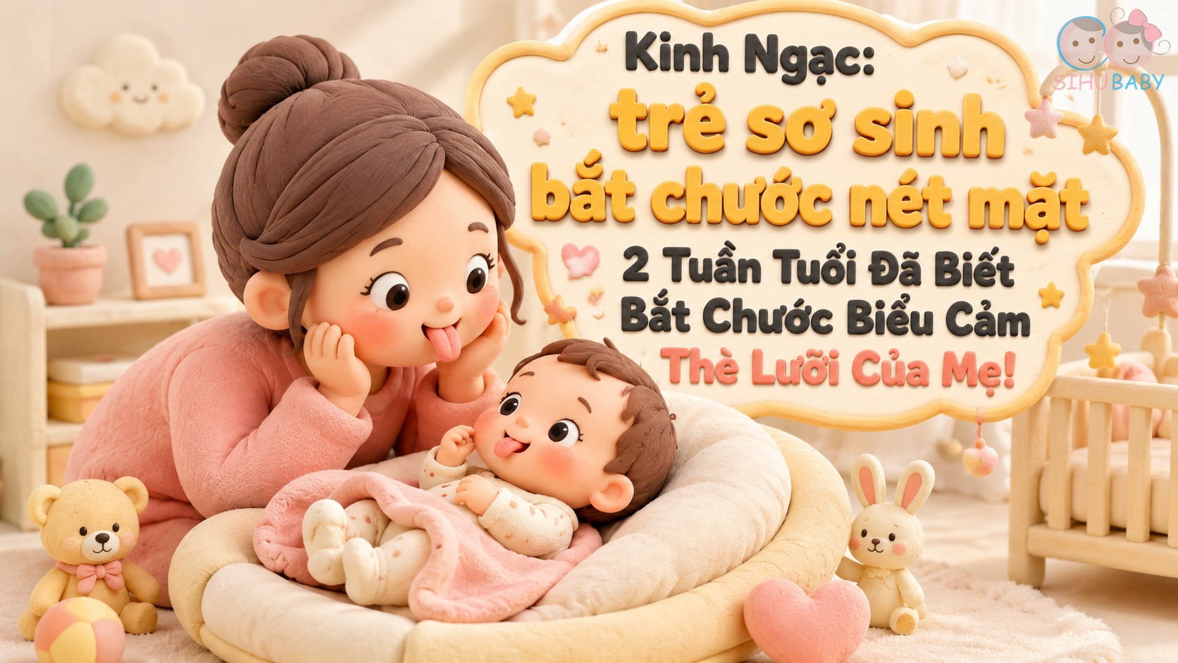 Kinh Ngạc: Trẻ Sơ Sinh 2 Tuần Tuổi Đã Biết Bắt Chước Biểu Cảm Thè Lưỡi Của Mẹ!
