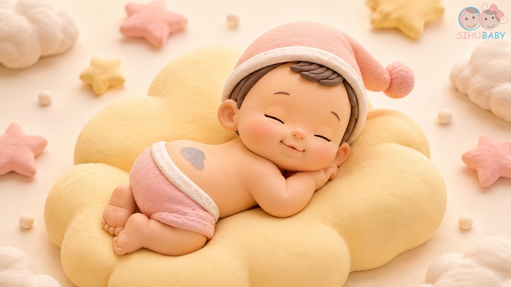 vết bớt bẩm sinh ở trẻ - Em bé sơ sinh nằm ngoan với mảng bớt xanh xám lành tính ở mông