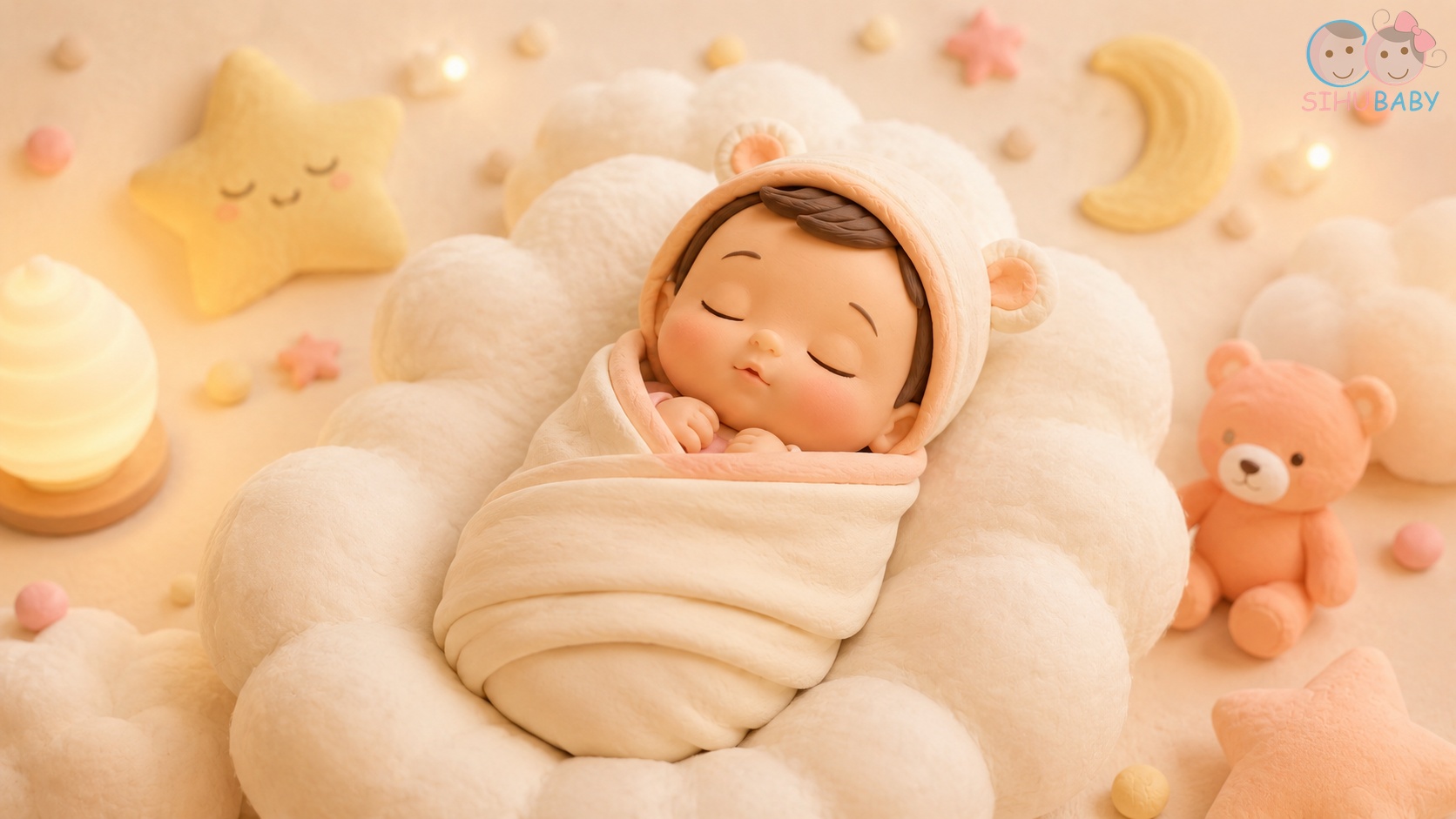 vì sao cằm trẻ sơ sinh hay run run - bé ngủ ngon trong nhộng chũn sợi tre SiHu Baby