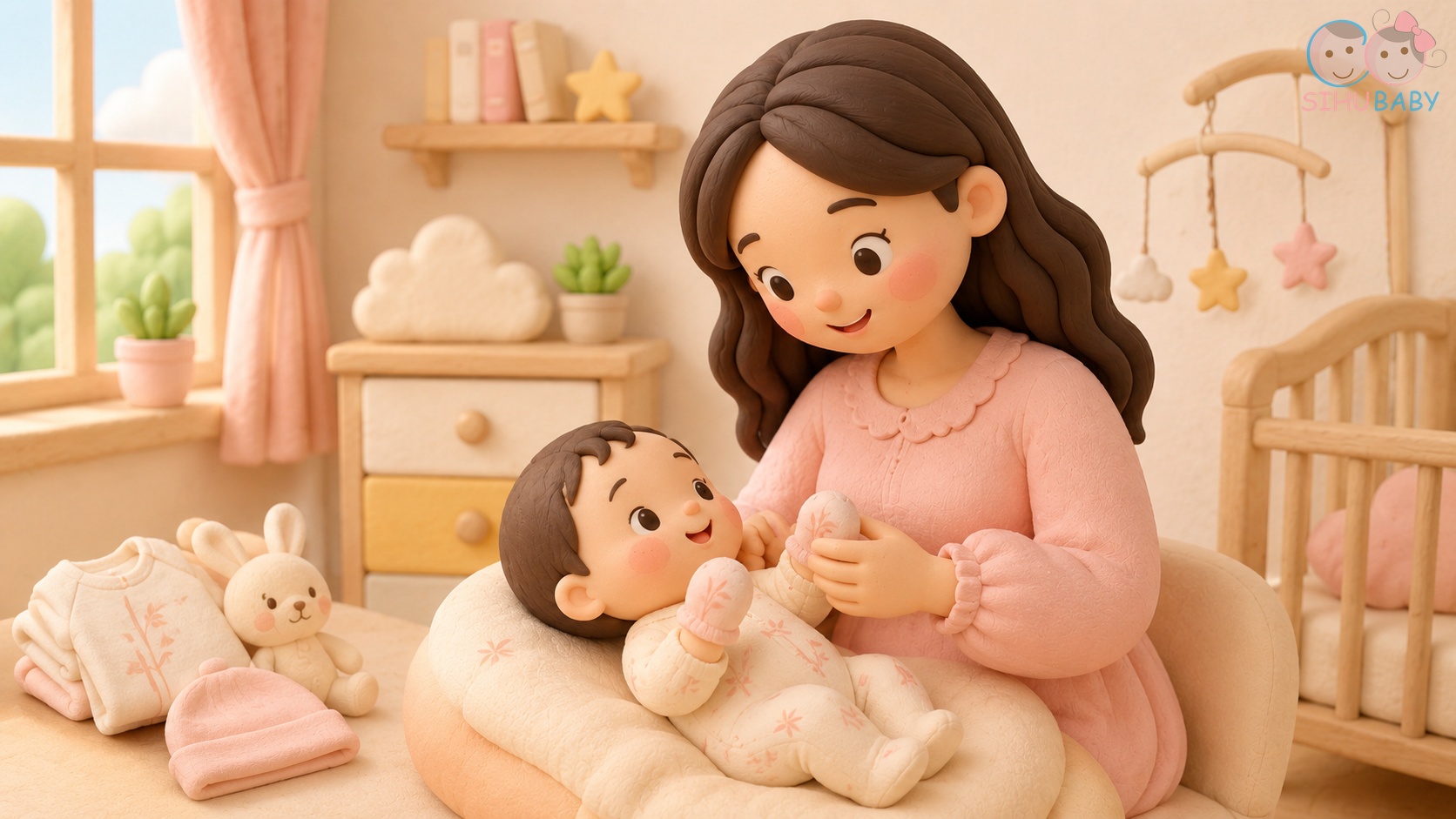 vì sao em bé thích nắm chặt tay mẹ - mẹ âu yếm chăm sóc bàn tay bé