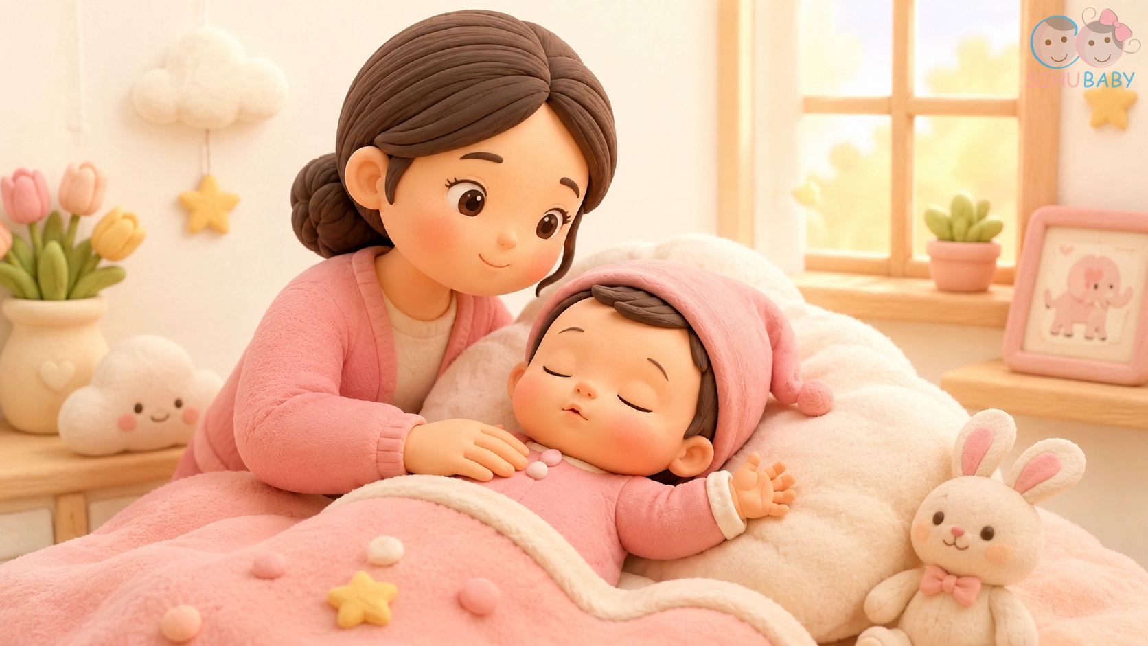 vì sao trẻ sơ sinh hay vặn mình gồng đỏ mặt - mẹ vỗ về xoa dịu bé