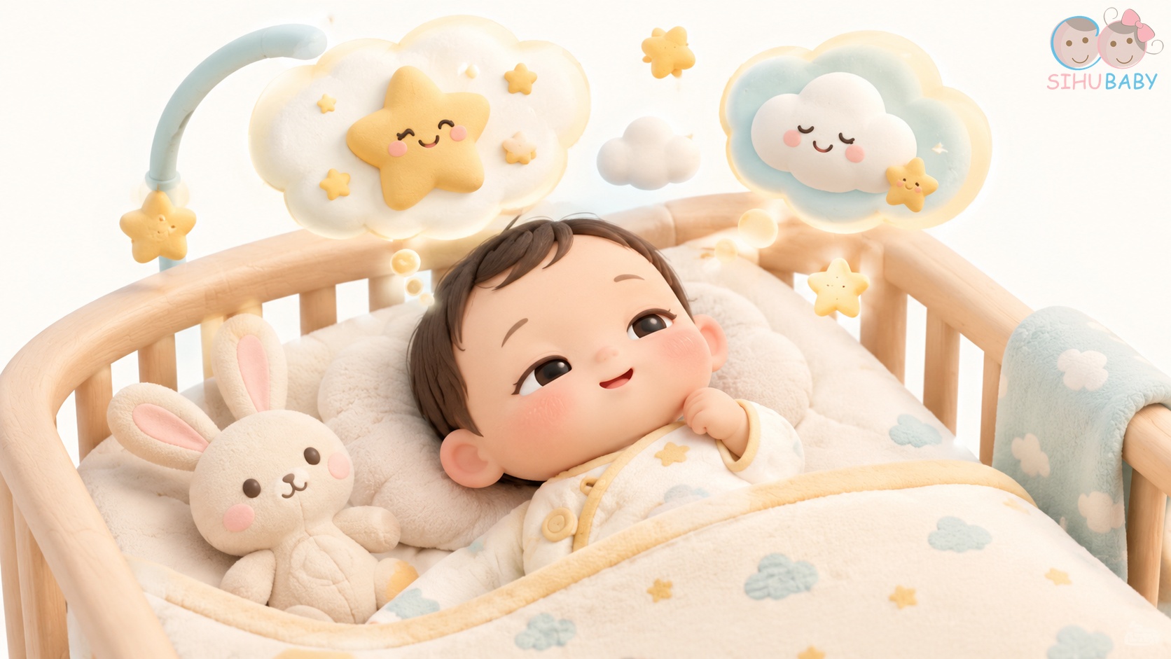 vì sao trẻ sơ sinh ngủ mở mắt - em bé sơ sinh ngủ hé mắt đáng yêu trong nôi