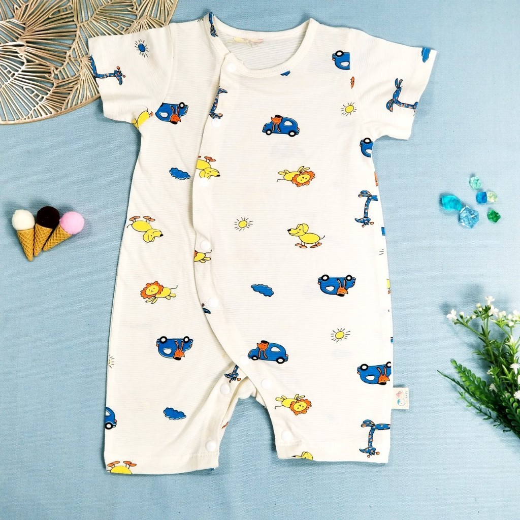 Đồ Liền Thân Đùi Cộc Cotton Giấy Cho Bé 3 -10 Kg - Ảnh 2
