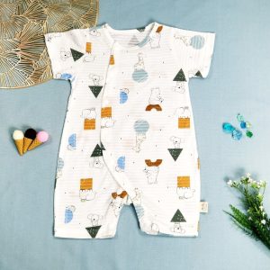 Đồ Liền Thân Đùi Cộc Cotton Giấy Cho Bé 3 -10 Kg