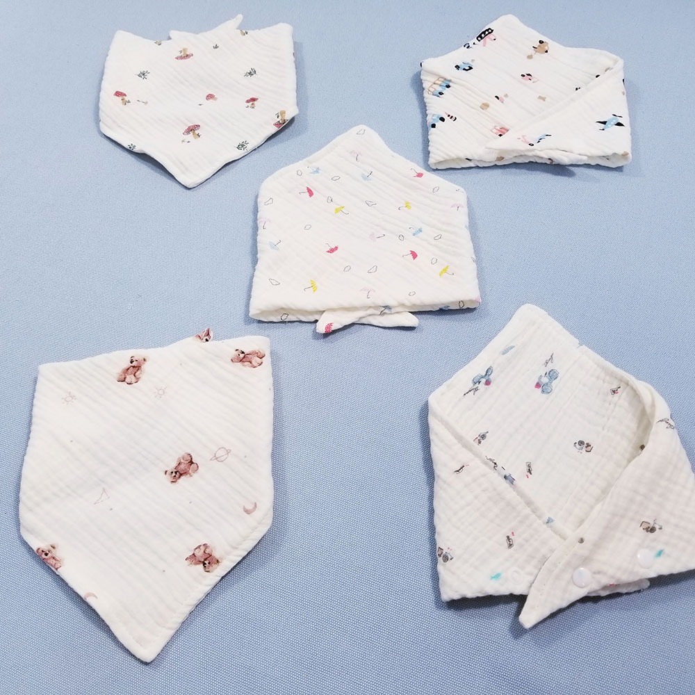 Yếm Ăn Dặm Vải Xô Muslin Cho Trẻ Sơ Sinh, Bé Trai Bé Gái - Ảnh 6