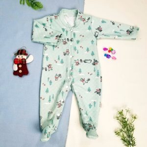 Đồ liền thân dài cả chân vải trần bông cho trẻ sơ sinh, bé trai bé gái 3 đến 10 ký