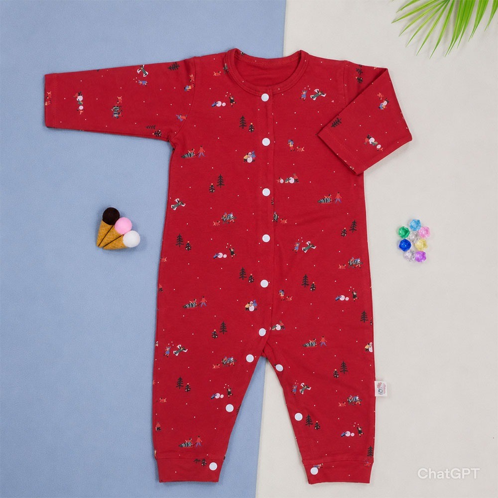 Đồ Dài Tay Dài Chân Liền Thân Cotton Tre Mềm Mại, Thoải Mái Cho Bé Từ 3 Đến 10 Ký - Ảnh 2